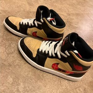 Air Jordan Men's Retro 1 Mid Se 'Tartan Swoosh' - Dz5329-001